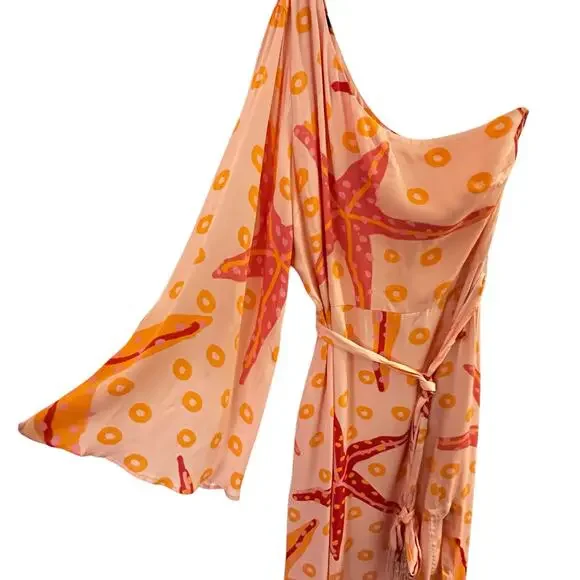 NWT Farm‎ Rio x Anthropologie One-Shoulder Starfish Maxi Dress